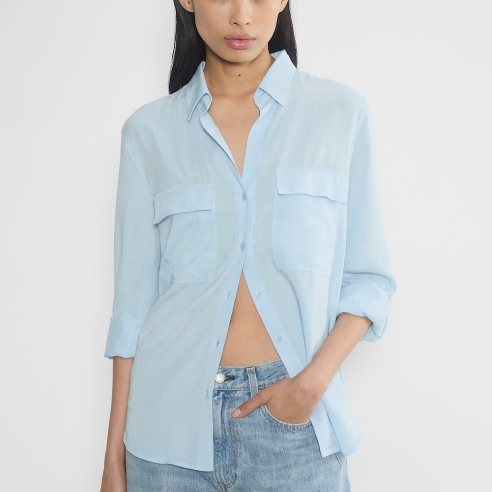 Aritzia Babaton Utility Shirt Classic Light Blue | NWT